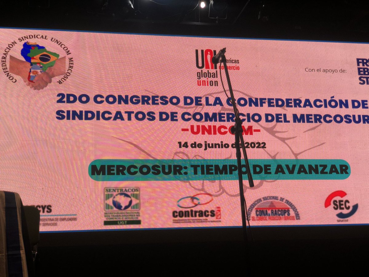 Rociotweet's tweet photo. 🙋🏻‍♀️ Presente en el 2do Congreso de la Confederación de Sindicatos de Comercio del Mercosur (UNICOM)
#MercosurTiempoDeAvanzar https://t.co/t1ofRpFNuG
