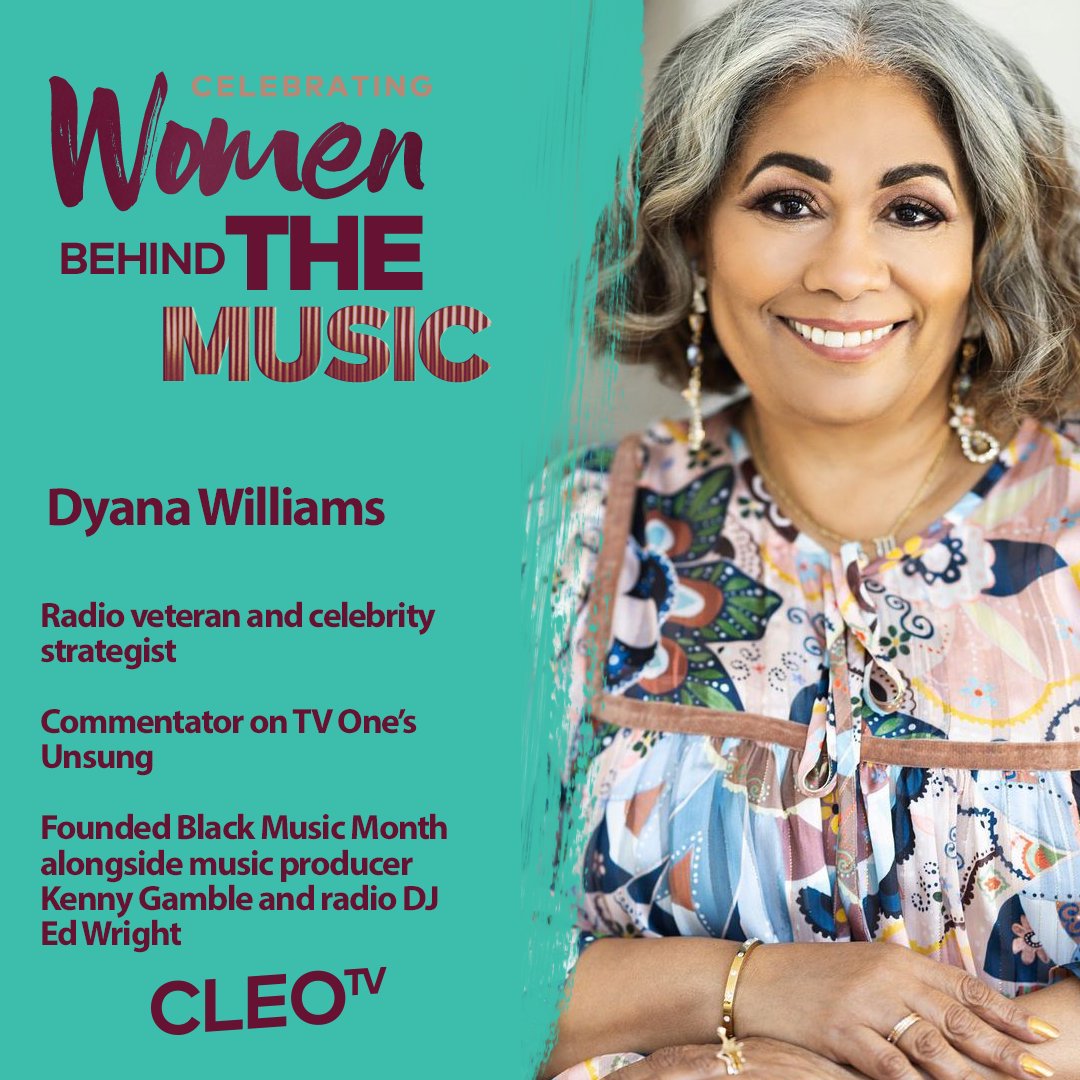 mycleotv's tweet photo. In honor of #BlackMusicMonth, we'll be featuring some of our favorite Women Behind the Music! Today we're highlighting @DyanaWilliams - one of the founders of Black Music Month. Thank you for all you've contributed to the culture, Dyana! 🎶 https://t.co/9CeuJjRfE4
