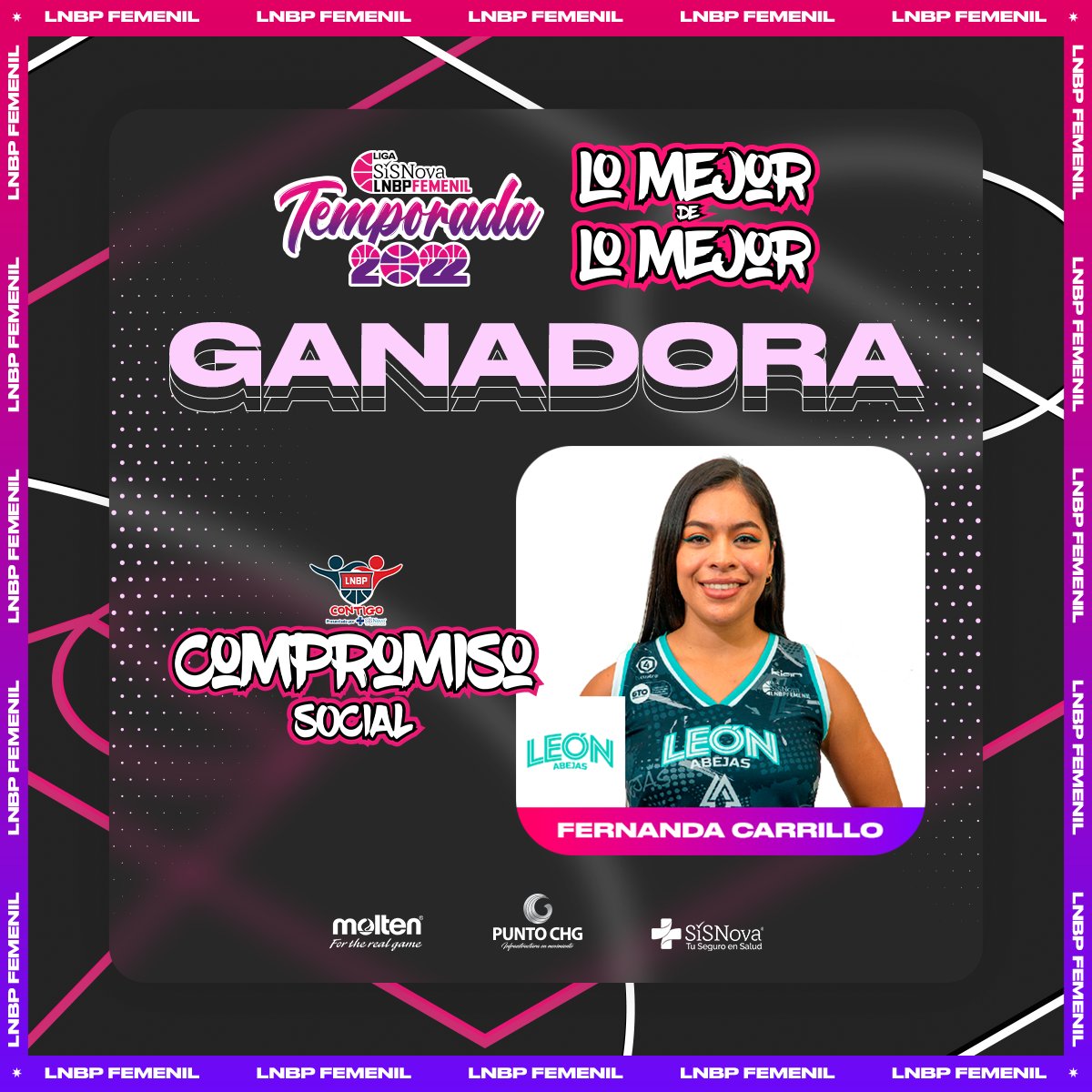 LNBPFEMENIL's tweet photo. #CompromisoSocial #LNBPcontigo FERNANDA CARRILLO DE @Abejasdeleonfem
Reconocimientos “LO MEJOR DE LO MEJOR” de la @LNBPfemenil ⛹🏻♀️🏀🇲🇽
#temporada2022 #SomosImparables
#LoMejorDeLoMejor #JuntosHaciendoHistoria #LNBPfemenil #nuevaera @moltenmex @sisnovamx @puntochg https://t.co/eBxppGtQQA