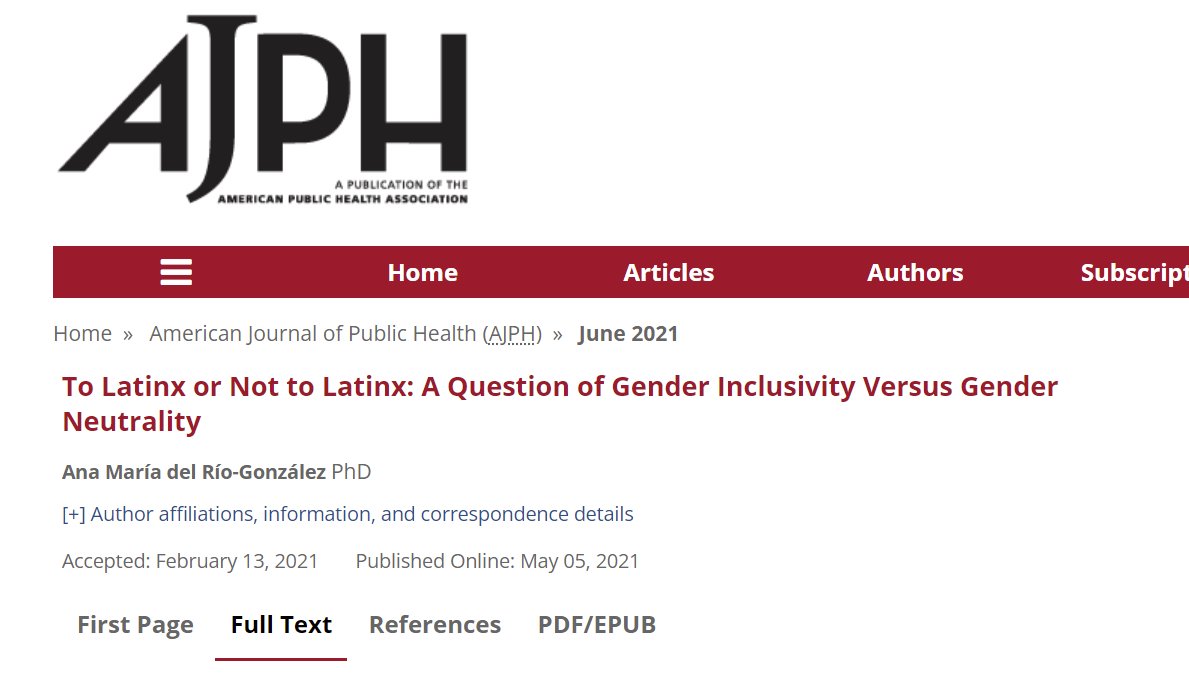 Interesting read - this paper provides recommendations about when and how to use Latinx ajph.aphapublications.org/doi/10.2105/AJ…