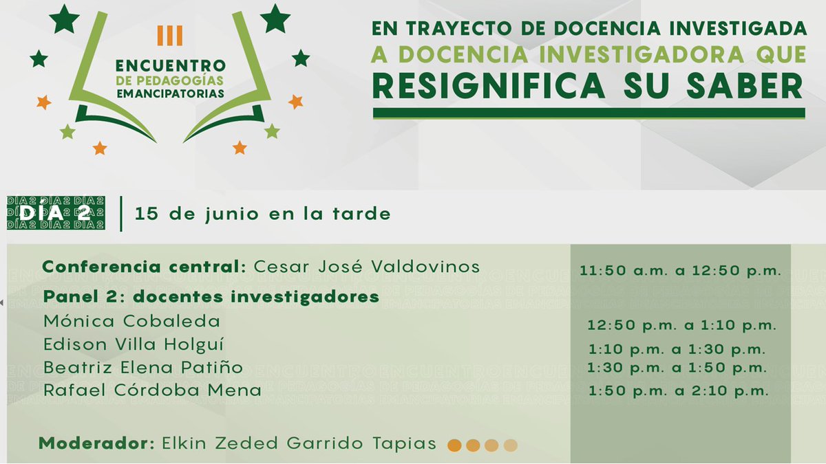 CentroRius's tweet photo. El día de mañana, 15 de junio, nuestro Coordinador, el Dr. César José Valdovinos estará dando una conferencia en el lll Encuentro de Pedagogías Emancipatorias  en Medillín, #Colombia.

#SoyCINPECER https://t.co/61GdQksq1Y