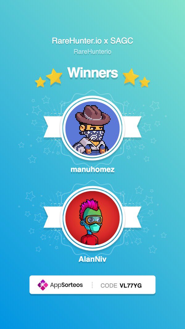 Congratulations hunters!! <a href="/AlanNiv/">Vincent Viera</a> <a href="/manuhomez/">zet∩</a>  🚀🔥🔥 you are the winners of the giveaway with our partners <a href="/SeniorApeGC/">Senior Ape Golf Club NFT | SOLD OUT</a> Contact us to claim your NFT