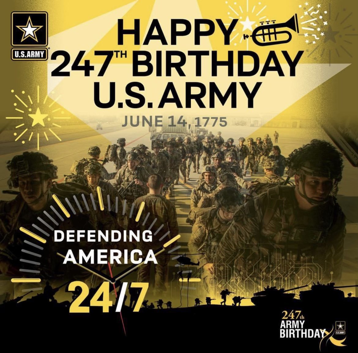 Happy Birthday Army!! 24/7 Defending the Nation! Army Strong! Surface Warriors!