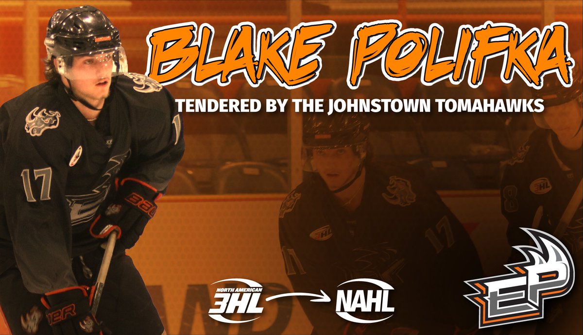 Congratulations to Blake Polifka who has been tendered by the Johnstown Tomahawks! 🎉✍️