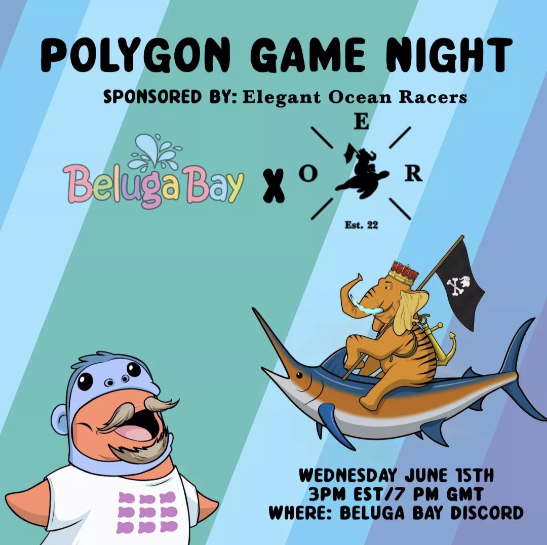 Happy Tuesday Racers🏁

Tomorrow at 3pm EST, we will be sponsoring the Polygon Game Night in the @BelugaBayNFT discord!

Come one and all as we play games and hand out tons of racers as prizes!

Hope to see you all there✌️
#NFTGaming #P2EGame #Polygon_NFTs