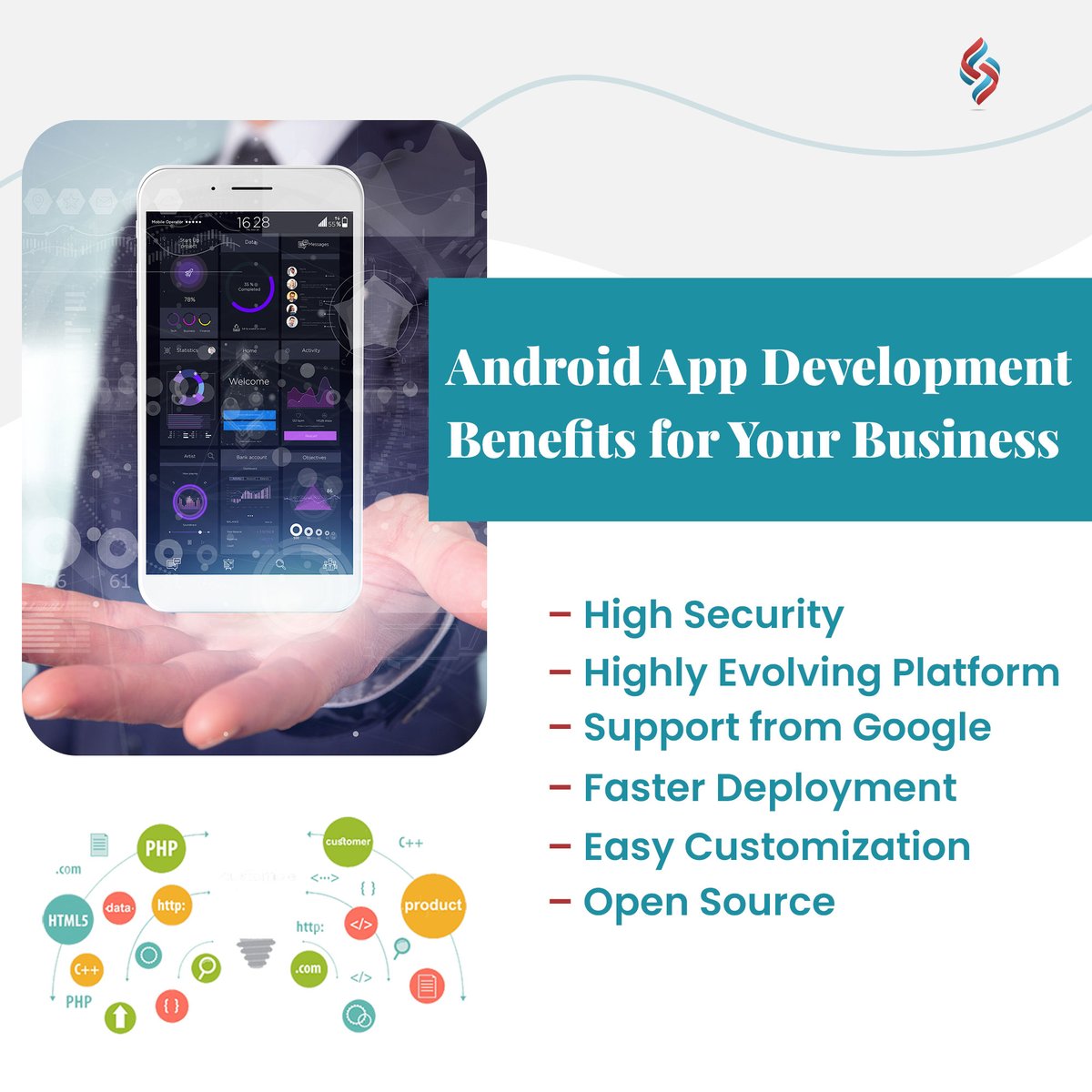 SourceSoftSol's tweet image. Increase in mobile usage has led to the rise in business apps. Build a brand value, choosing #androiddevelopment partner having extensive knowledge of technology. 
know more about #sourcesoftsolutions technological competency, visiting the link bit.ly/3d11Pbs