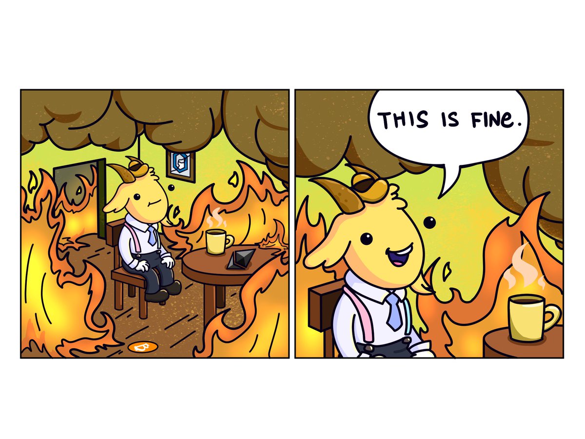 WildGoatGangNFT's tweet photo. When the doodle goats account gets suspended and the team has to patiently wait for a response from Twitter. 🙃 https://t.co/Vtz3vm2lOl