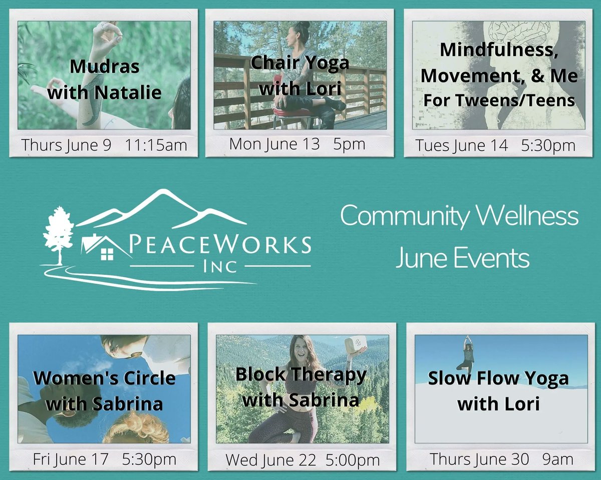 Check out one or more of #PeaceWorksIncCO complimentary Community Wellness Programs! We offer opportunities to connect, heal, and strengthen our community. We invite you to participate buff.ly/3KY9Wpo For more info contact info@peaceworksinc.co or call (303) 838-7176