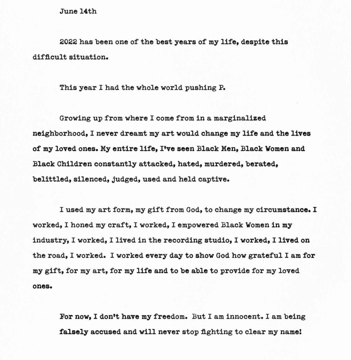 jewelwickershow's tweet photo. Gunna turns 29 today and has released a letter from jail. “The picture that is being painted of me is ugly and untrue.” https://t.co/9nJkUCnqJO
