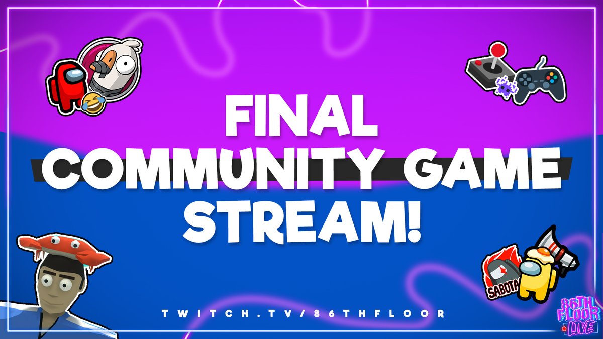 86thFloor's tweet photo. ⭐ Community Game Tuesday is ending! ⭐

We're giving our Twitch scheduling a bit of a revamp, and tonight is the last of our Community Game streams! 🎮 Be sure to tune in TONIGHT from 5PM BST for all the fun &amp; games. https://t.co/sTDFaib9Cs It's a stream not to be missed! 💖 https://t.co/LyiYwdbOD8