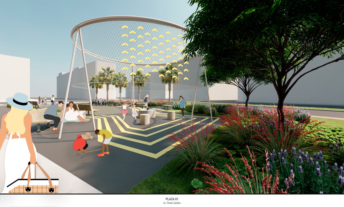 💪Avancen les obres provisionals de reurbanització de les av. Giorgeta i Pérez Galdós ▶️ inclouen l’ampliació d’espai per a vianants, nous pasos de vianants, un carril bici unidireccional, àmplies andanes d’autobusos i 2⃣ noves places 👇