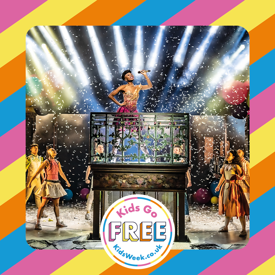 Throw your hands up in the air as part of #OLTKidsWeek 🙌🏿

Kids 17 &amp; under can go FREE to #andJuliet with a paying adult this August! 💖

What are you waiting for? 👀

BOOK NOW:
officiallondontheatre.com/kids-week/
