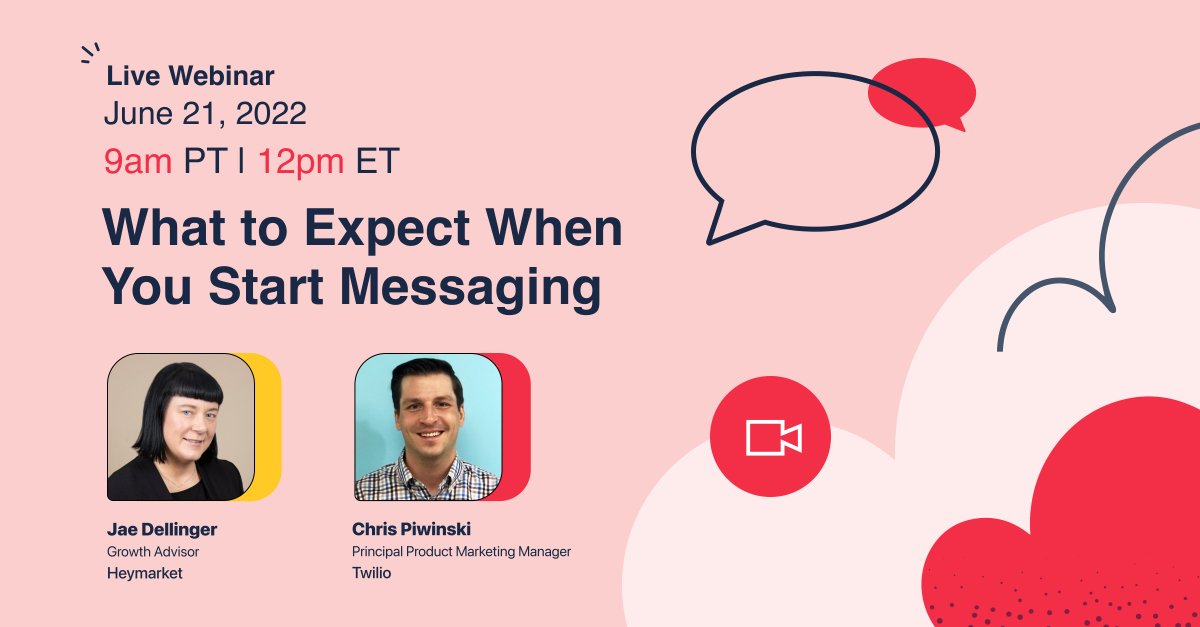 heymarketapp's tweet photo. One week away 🎤 💬 Join experts from Heymarket and Twilio for an informative session about opening a new messaging channel. Register here: https://t.co/DrilACnKsV https://t.co/FC2iS0UeNb