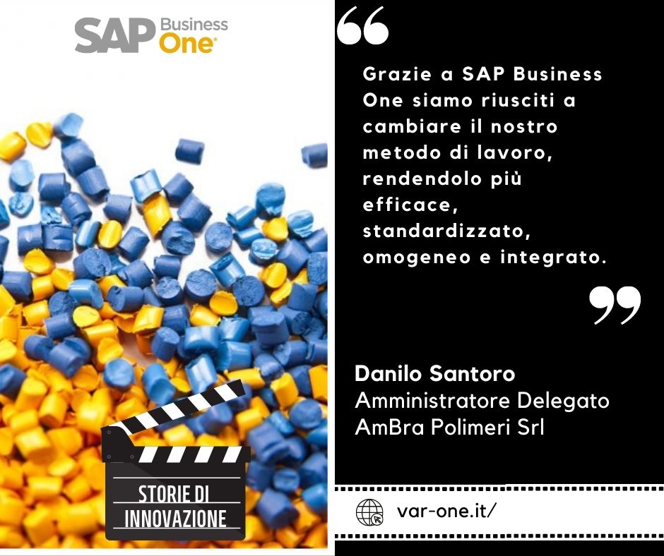Storie di Innovazione: perché innovarsi con SAP Business One è importante? Ce lo dicono i nostri clienti! 

Ascolta la storia di #AmbraPolimeri.
👉🏻 var-one.it/casi-di-succes…

#SAPBusinessOne #BestRunSAP #ImpreseIntelligenti
