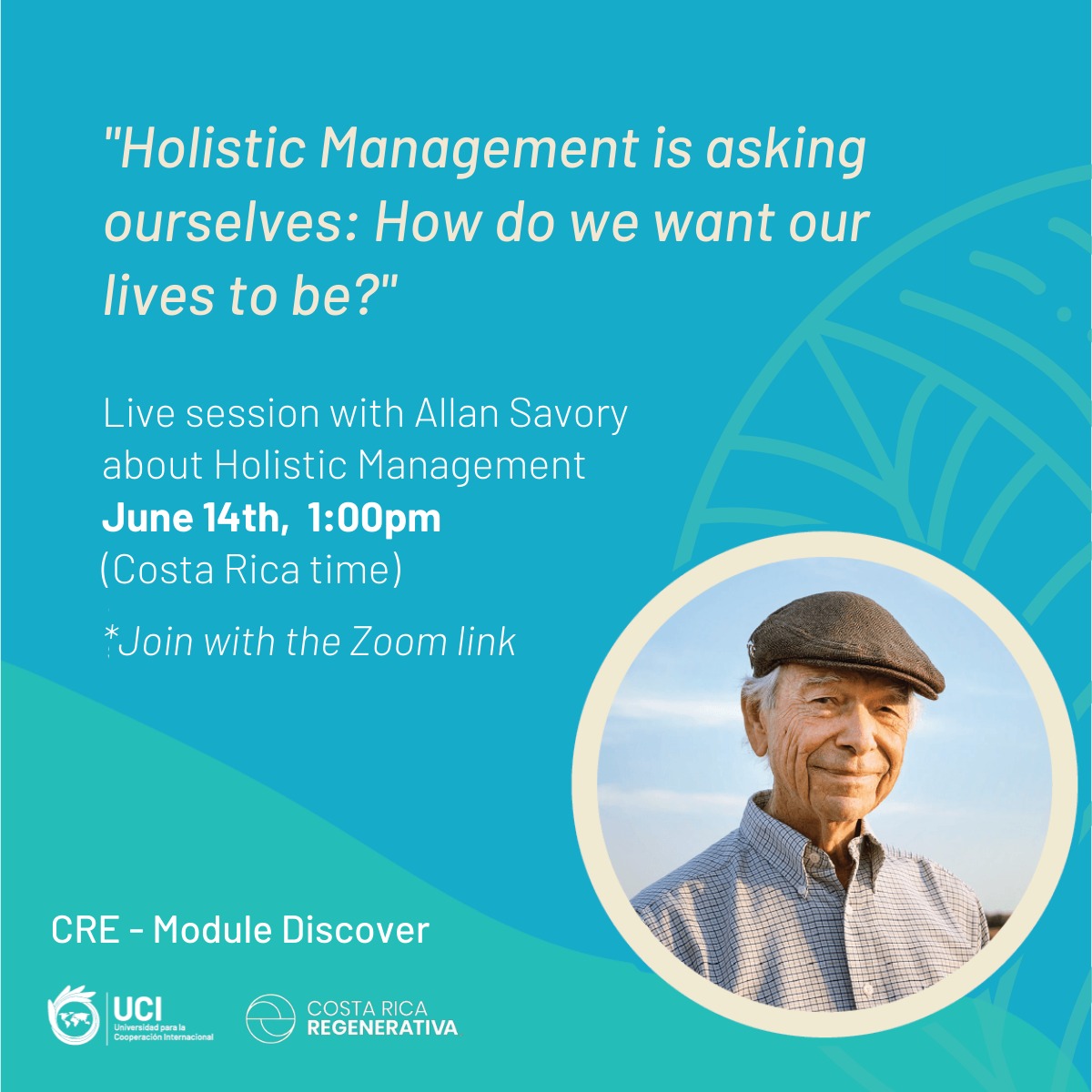 fund_hypatia's tweet photo. Hoy a las 14:00 hrs Chile, imperdible la conversación con el naturalista y ganadero creador del “Manejo Holístico” Allan Savory. Su innovador método para la gestión del ganado es una de las soluciones más efectivas para la mitigación de cambio climático:  https://t.co/BrxRqApIZm https://t.co/iNrBZvxAHn