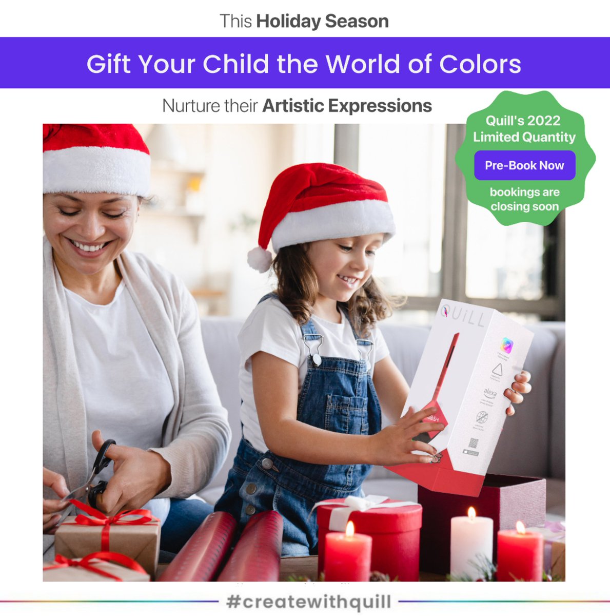 This holiday season, gift your child the world of colors &amp; nurture their artistic expressions. 
Quill's 2022 Limited Quantity bookings are closing soon. Don't miss out on our special Kickstarter Discounts!
bit.ly/createwithquill

#Quill #createwithQuill #art #nftart #kids #play