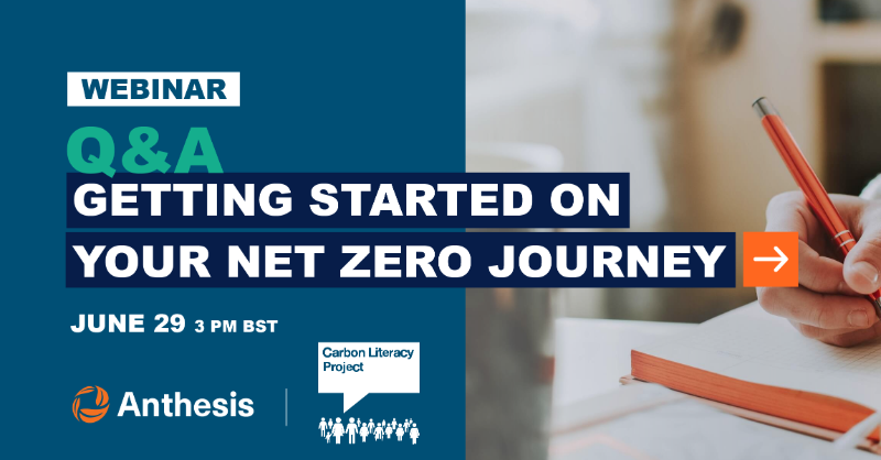 anthesis_group's tweet photo. Whether you’re thinking about #CarbonLiteracy training or considering what’s next, Anthesis is co-hosting a Q&amp;A session tomorrow with @Carbon_Literacy to support you on your journey. Learn more and sign up below:
#LCAW22 #Webinar #NetZero