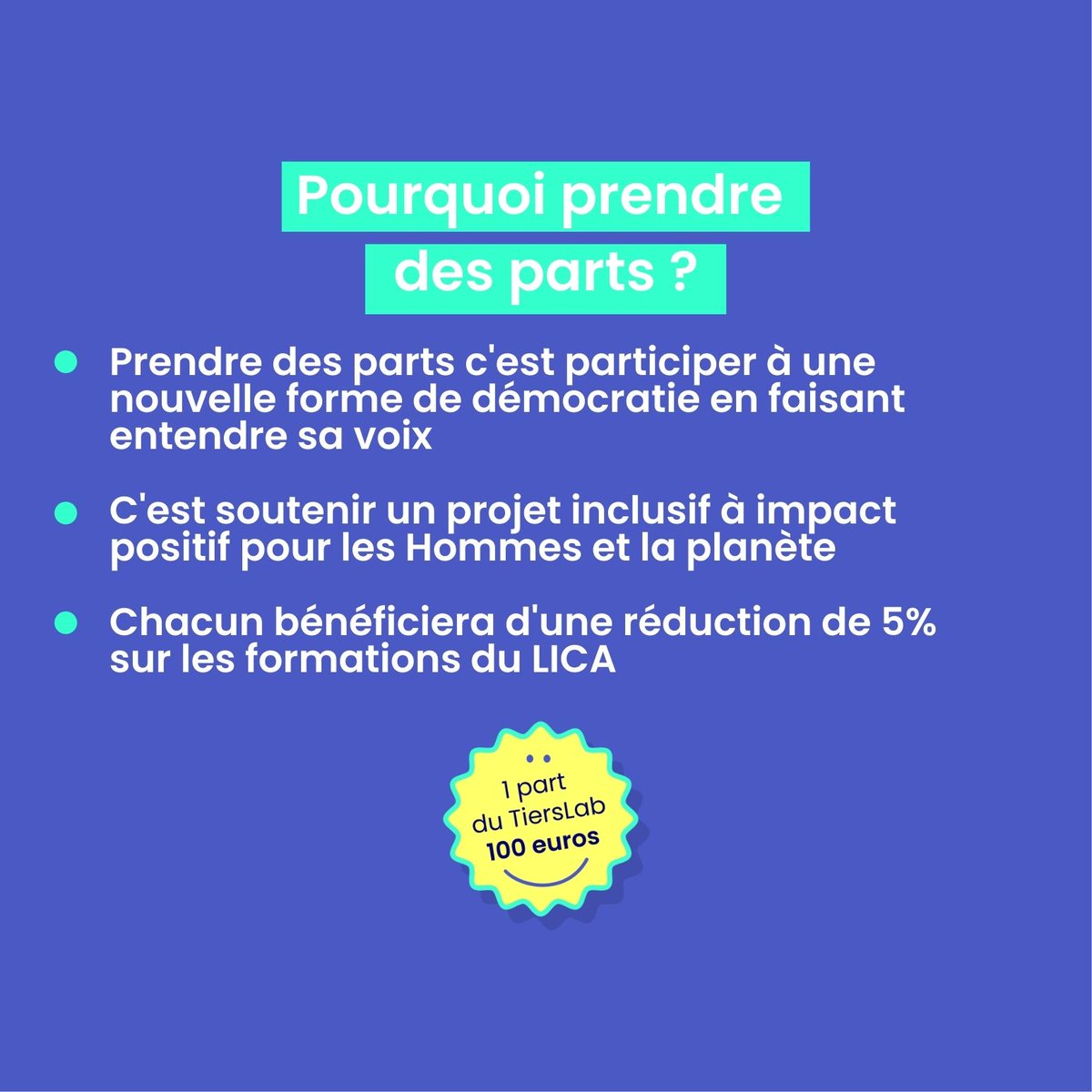 LicaEurope's tweet photo. 🐣 [ Devenez coopérateur-trice ]
Le Tiers Lab des Transitions est un projet durable et engagé et c'est avec un immense plaisir que nous vous annonçons l'ouverture de son capital à tous citoyen-nes ou organisations ! 

🙌 Fais ta part, prends des parts ➡ https://t.co/Irg5OjIolI https://t.co/8Bupij8XZt