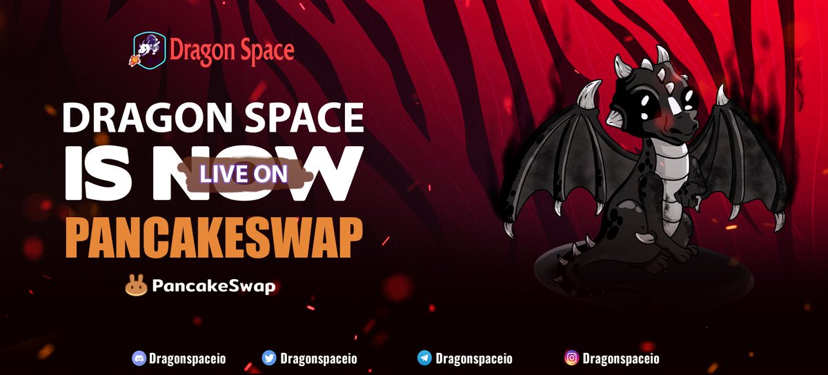 Dragonspace is live on Pancakeswap
1. Claim here:
pinksale.finance/launchpad/0xaa…
2. Trade here:
pancakeswap.finance/swap?outputCur…
3. Chart:
dextools.io/app/bsc/pair-e…
4. Rebase Staking 3 Seconds
app.dragonspace.io
5. NFTs
market.dragonspace.io/mating
6. CMC/CG listing 24h
#Pancakeswap #xDragon #BSC