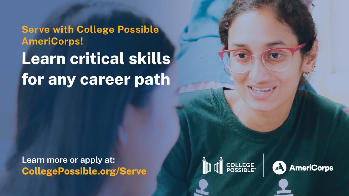 CollPossibleOMA's tweet photo. Our AmeriCorps members receive multiple trainings throughout their service term. From financial trainings, grad school panels, to interview tips, we ensure AmeriCorps members are set up with critical skills. Learn more about serving: https://t.co/Qe2yHuv8Hi
#Hiring #NEServes https://t.co/AorQGUfnLb