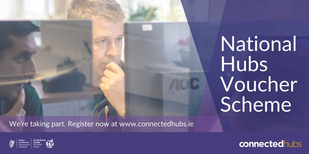 Want to work for FREE at Drinan Enterprise Centre Remote Working Hub this summer? 
A new National Hub Vouchers Scheme has been launched. Users will receive 3 FREE vouchers for Remote Working days. 
Register at connectedhubs.ie
#connectedhubs #findyourspace