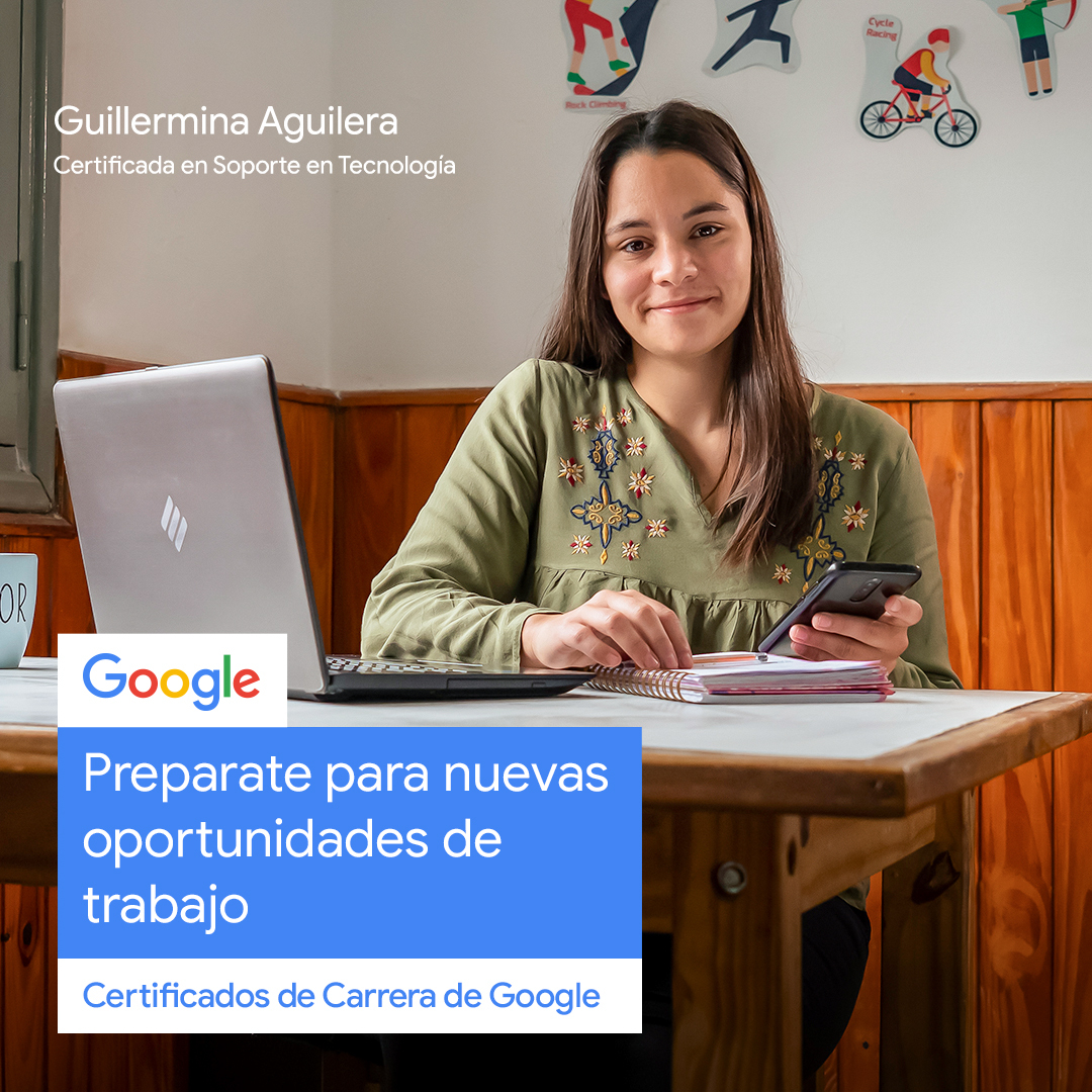 googleargentina's tweet photo. ¡Preparate para nuevas oportunidades de trabajo!

Los #CertificadosDeCarrera de Google te permiten capacitarte y acceder a empleos con alta demanda en 6 meses.

Aplicá a una de las 3.000 becas que otorgamos a través de @ComunidadITorg y @FundacionPescar → https://t.co/7GL9IXpE0N https://t.co/ns4SRW9Iau