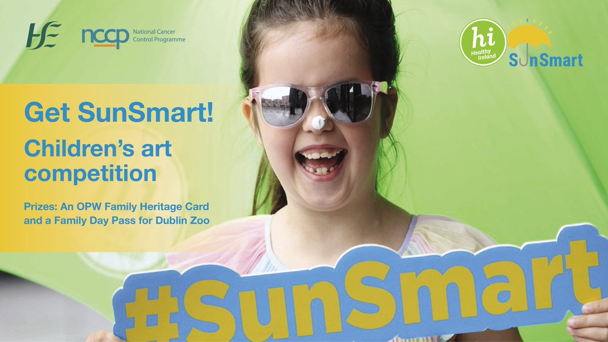 The Get #SunSmart Art Competition is open until the 30th of June. It is open to primary school children with a chance of winning <a href="/opwireland/">Office of Public Works</a> family heritage card AND <a href="/DublinZoo/">Dublin Zoo</a> family day pass. Details at bit.ly/3lbTuGD