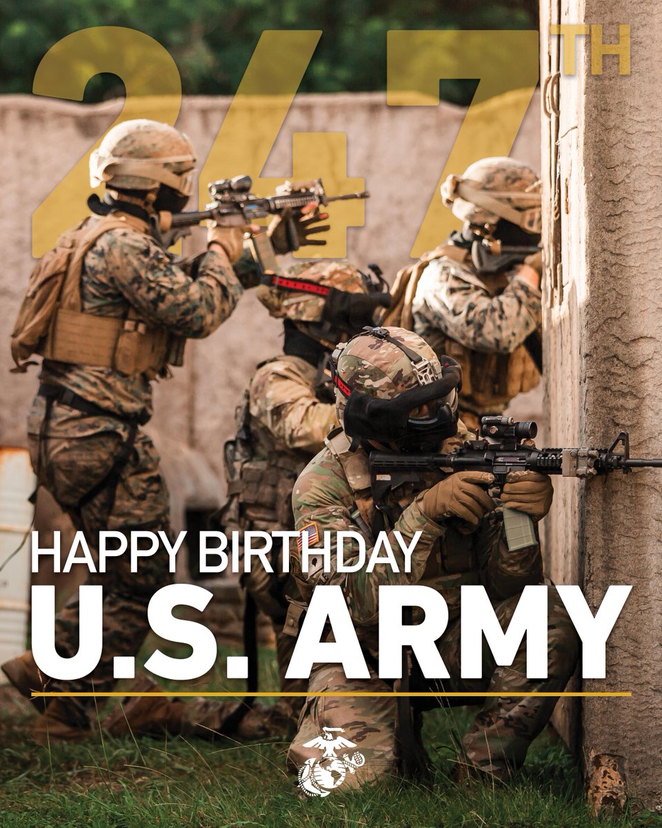 Happy Birthday, <a href="/USArmy/">U.S. Army</a>!

"We are honored to call you brothers and sisters in arms as we strive together for a common purpose." - <a href="/CMC_MarineCorps/">Commandant of the @USMC</a>

#JointForce #Army247 #ArmyBDay