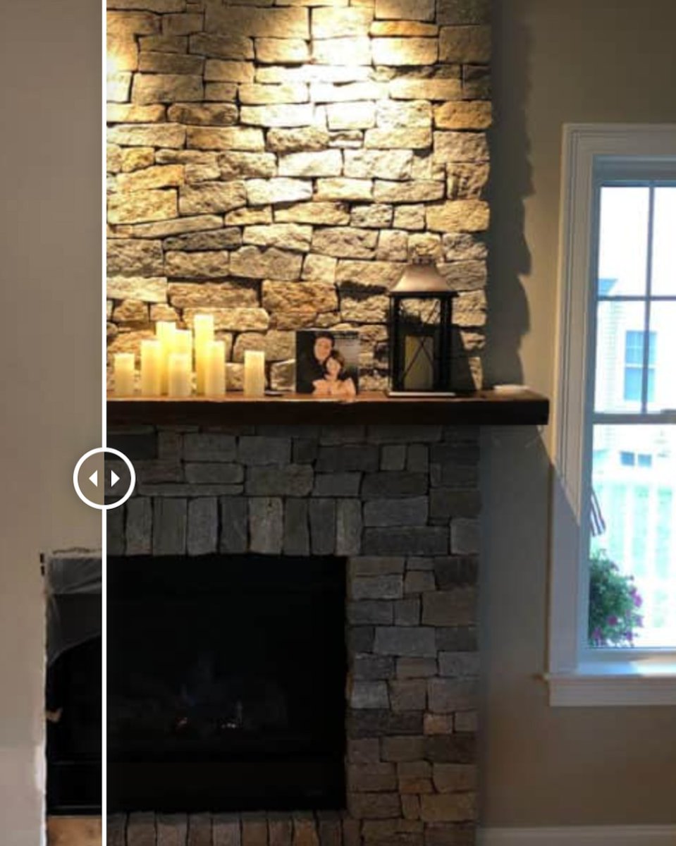 stoneyard's tweet photo. Look at your fireplace. Is your fireplace boring? Give it a makeover this summer.  See the process here: https://t.co/Y0DUvUc22V https://t.co/AWyhiNA4ZN
