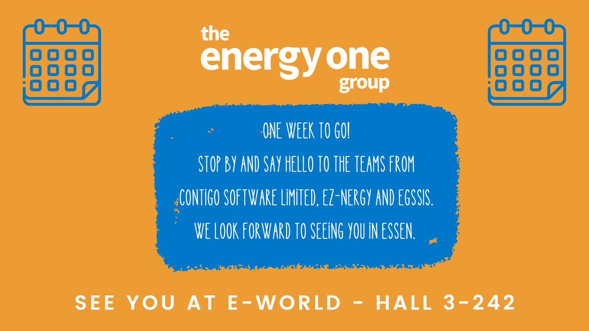 contigosoftware's tweet image. 1 week to go until #Eworld 2022 🌍 Contigo, eZ-nergy and EGSSIS are excited to meet with friends, customers, visitors &amp;amp; partners. Feel free to stop by (Hall 3-242). Book a mtg with Contigo 👉 bit.ly/E-worldContigo 
Book a mtg with eZ-nergy &amp;amp;EGSSIS 👉 bit.ly/eZandEGSSISatE…