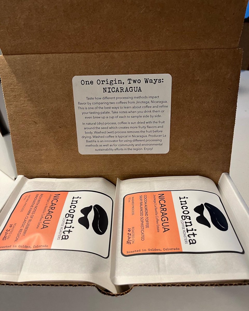 IncognitaCoffee's tweet photo. The next few subscription boxes will be one origin, two ways! https://t.co/2EYpfX1TOj