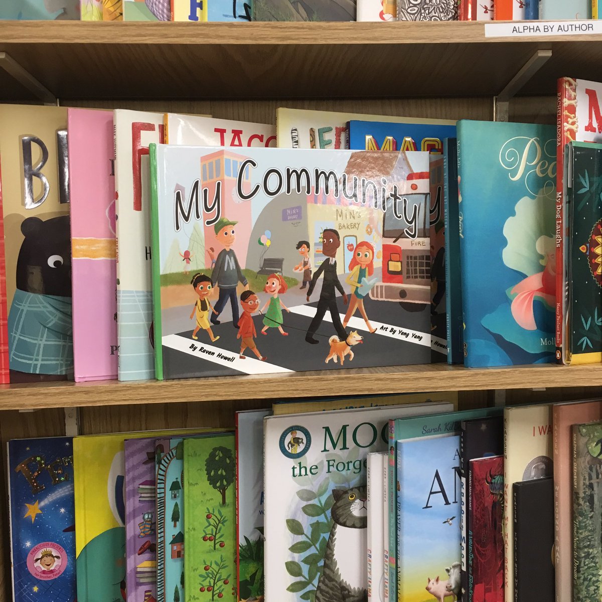 atpearthkeeper's tweet photo. I couldn't be happier to see kids reading MY COMMUNITY - a book that somehow continues to garner attention. Illustrator @scribbleyeng and I are so grateful. #libraries #mycommunity #picturebook #diversity #lovingcommunity #childrensbook #dyslexicinclusive #kidlit #libraryshelf https://t.co/qN93zZjH7L