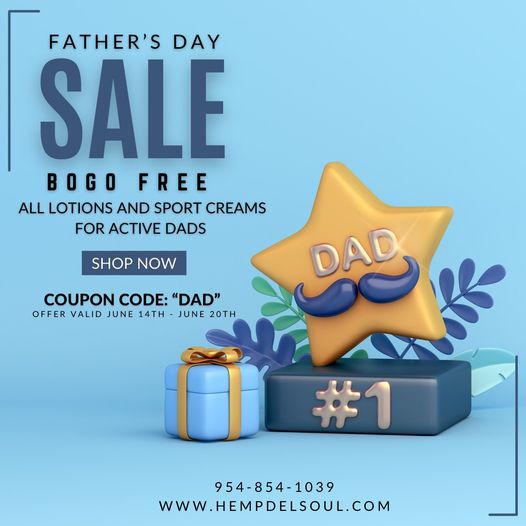 HempDel's tweet photo. 🎁 This Father's Day, pamper your old man by giving him a gift of much-needed relief and relaxation with our self-care goodies!
🛒 Enjoy BOGO FREE on ALL lotions and sport creams when you shop NOW thru Monday, June 20th!
📲 Visit us in-store or at https://t.co/5jot0BUIbN https://t.co/77B15HWfes
