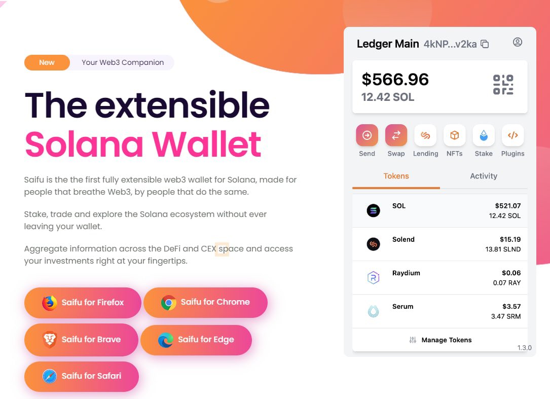 solanafm's tweet photo. 6/8 @SaifuWallet 👝is the first fully extensible Web3 wallet on Solana that comes with extensions and plugins. Built in a modular way, Saifu Wallet is a fully customizable wallet that allows individual users to customize it based on their day-to-day web3 needs. https://t.co/bmN9rXGA3N