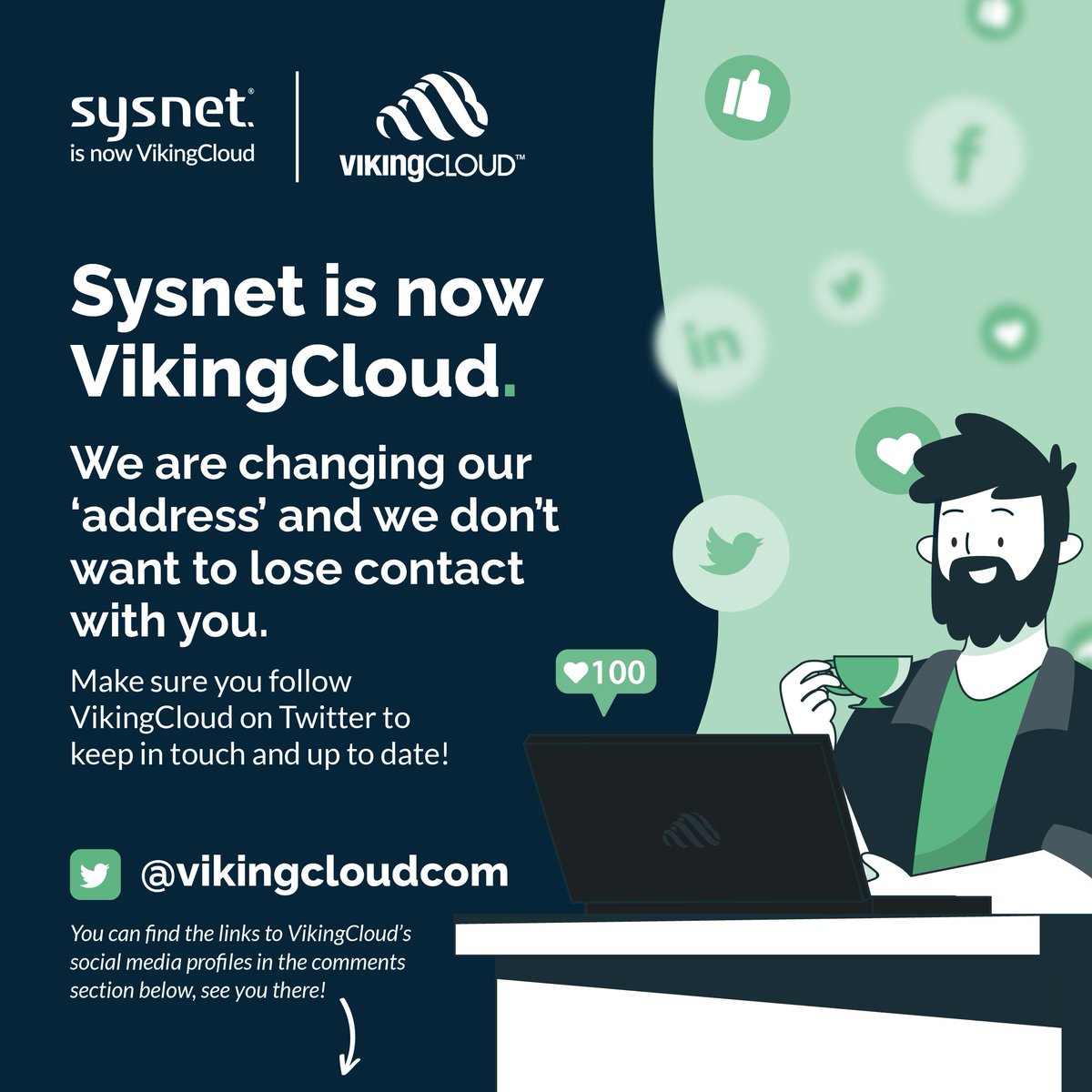 As you may have heard Sysnet is now <a href="/vikingcloudcom/">VikingCloud</a>. However, we still want to keep in touch. Make sure you follow us by clicking 'vikingcloudcom' above or checking out the rest of our social media links below.

facebook.com/vikingcloudcom
linkedin.com/company/viking…