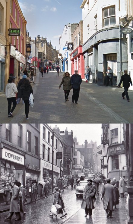 TonEngels's tweet photo. @OwdAlbert Then and April 2019. 61 years difference. Meanwhile #Ivegate has banned cars! #Bradford https://t.co/2rOkwIcxHh