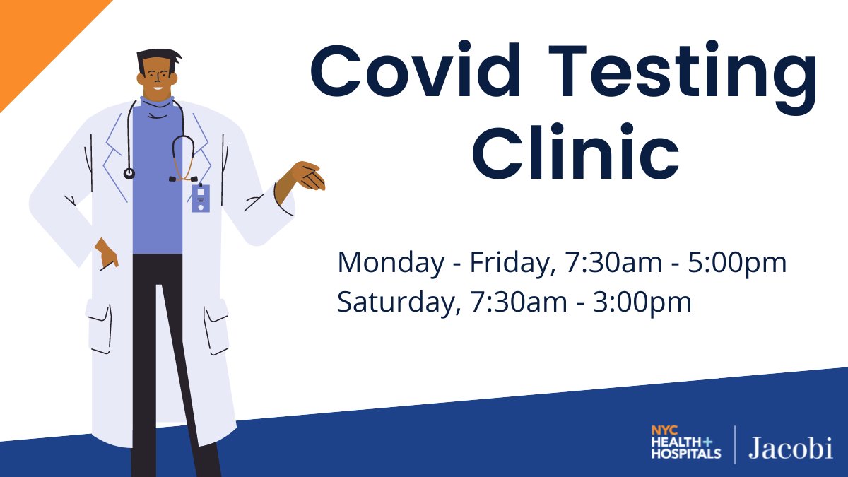 JacobiNCBHosp's tweet photo. #GetTestedTuesday: Regular testing is the next step in continuing to flatten the #COVID19 curve. Get tested often, even if you have no symptoms. Make an appointment today: 718-918-5000 #JacobiStrong https://t.co/PCl4UKF2BB