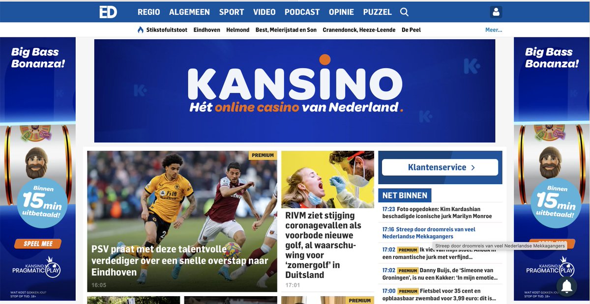 Natuurlijk moet goede journalistiek betaald worden. Door abonnees en adverteerders. Maar zullen we stoppen met die gokreclames nu we weten dat die alleen probleemgokkers verder in de shit duwen? <a href="/ED_Eindhoven/">Eindhovens Dagblad</a> #onlinegokken