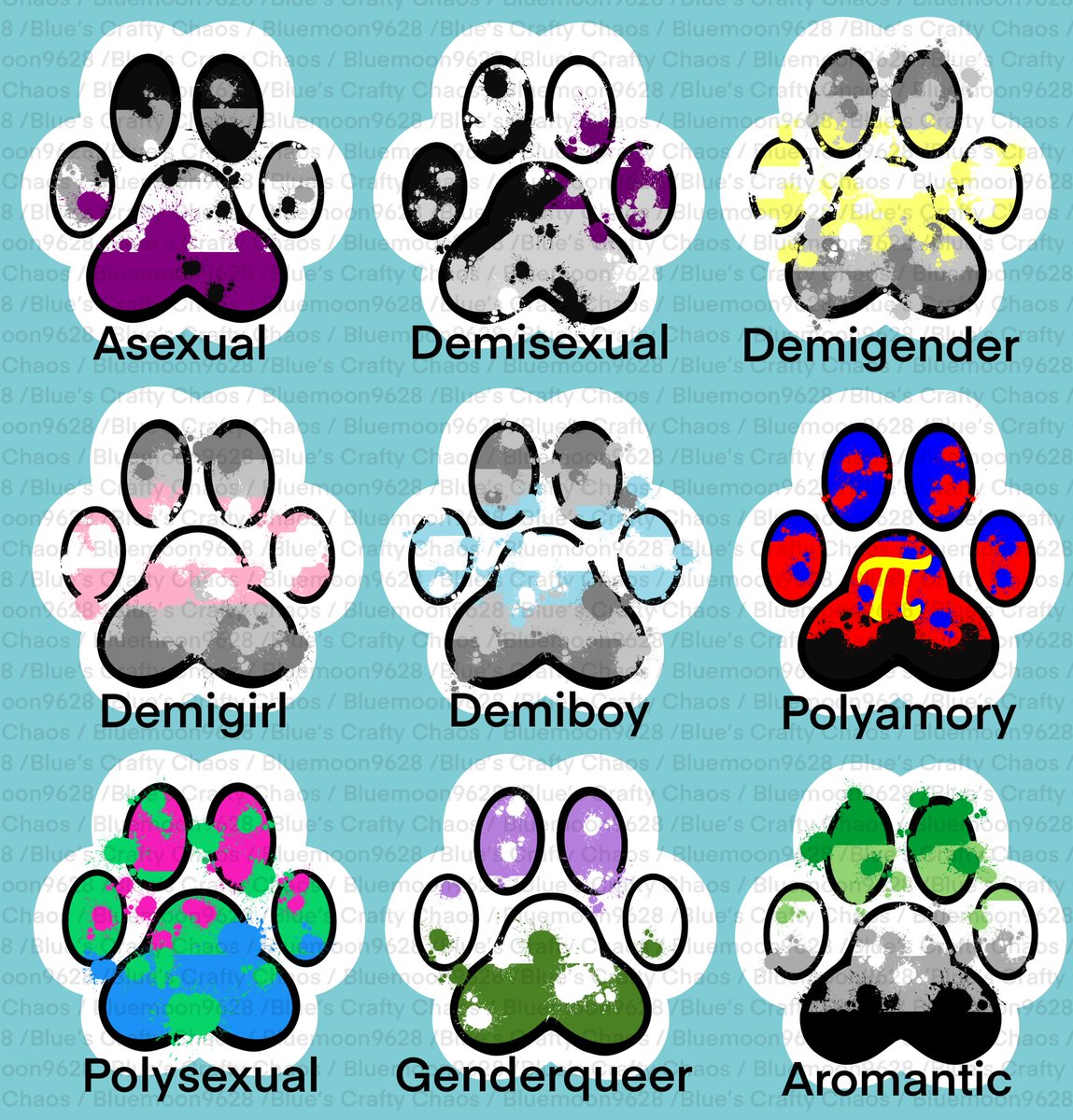 Bluemoon9628's tweet photo. Here they are, my Graffiti Pride Paws collection. Currently have 21 designs available (open to more suggestions)
Available in matte sticker paper with a clear laminate, will make glossy ones soon.
💷3.50 per sticker https://t.co/az2OLCkzBJ