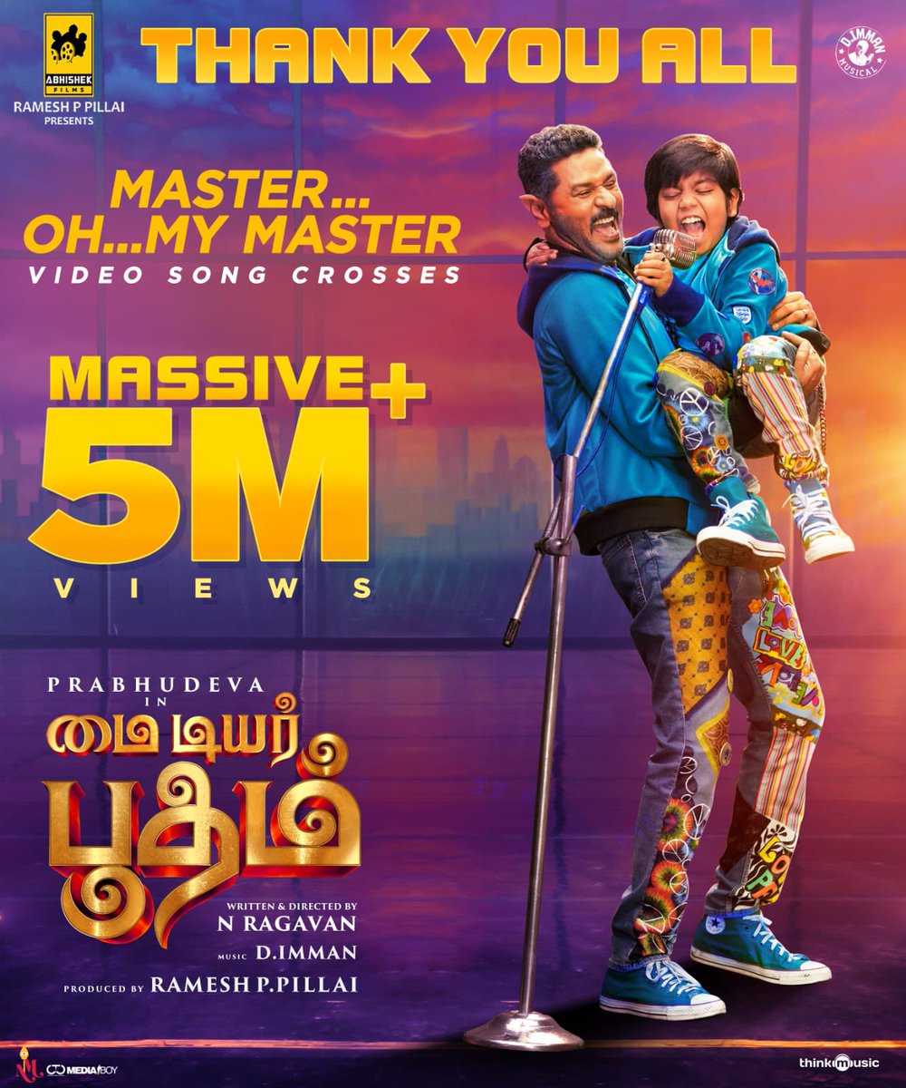 Thank you all for your support for
@PDdancing 's #MasterOhMyMaster Video Song from #MyDearBootham 🧞‍♂️& Next song update is on the way 

STAY TUNED 

ICYMI- youtu.be/-0Za2uGiDLY 

@Abhishek_films_ @naviin2050 @nambessan_ramya @actorashwanth @samyuktha_shan
Praise God!