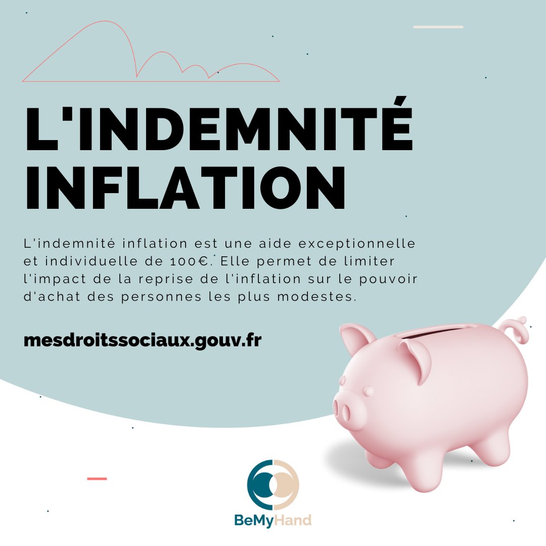 BeMyHand_'s tweet photo. L’indemnité inflation est une aide individualisée qui sera versée aux personnes dont les revenus d’activité ou de remplacement sont inférieurs à 2 000 euros nets par mois. Cette indemnité sera également accordée aux personnes bénéficiaires d’allocations et de prestations sociales https://t.co/hSHpOwhL8O