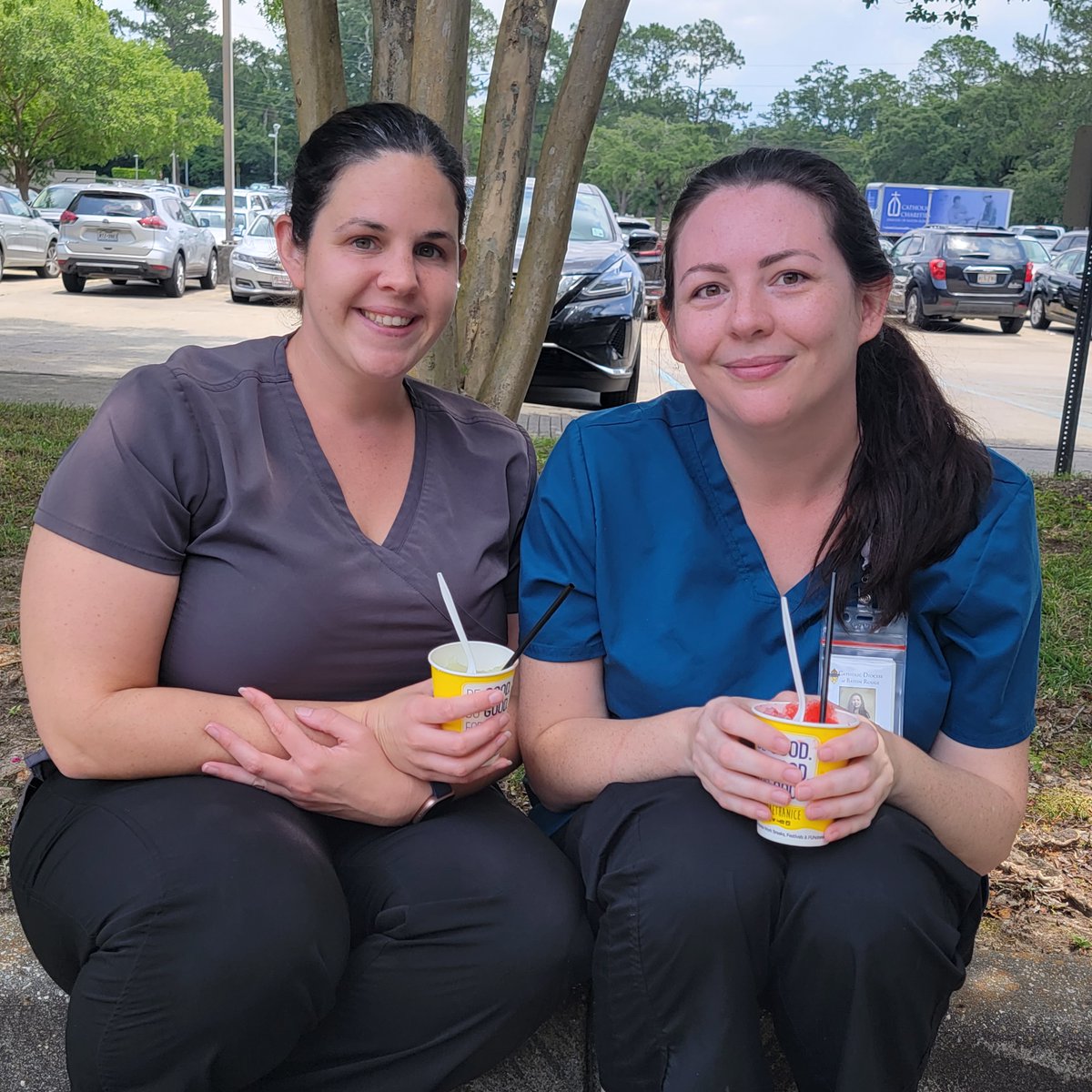 ccdio_br's tweet photo. Thanks to our Green Team for providing snoballs for the Catholic Life Center campus. They were a great treat on a hot day! #CCDBR #CatholicCharities https://t.co/OLK52gEDyP