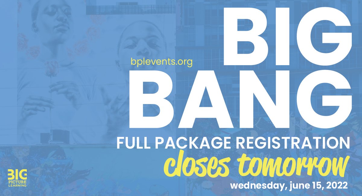 Big Bang registration closes on July 6, but TOMORROW is the last day for Full Package registration (if your school has registration in their contract or you want us to book your hotel and travel). Don't miss out! bplevents.org #TheBang2022