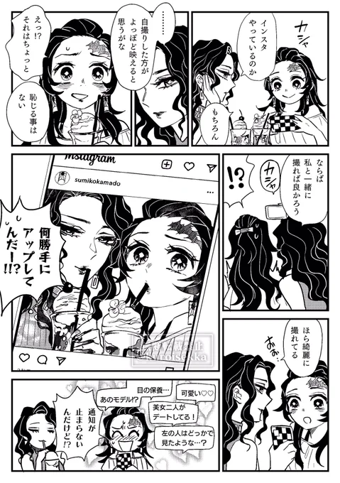 【鬼舞炭、女体化、現パロ】イ◯スタ映え 