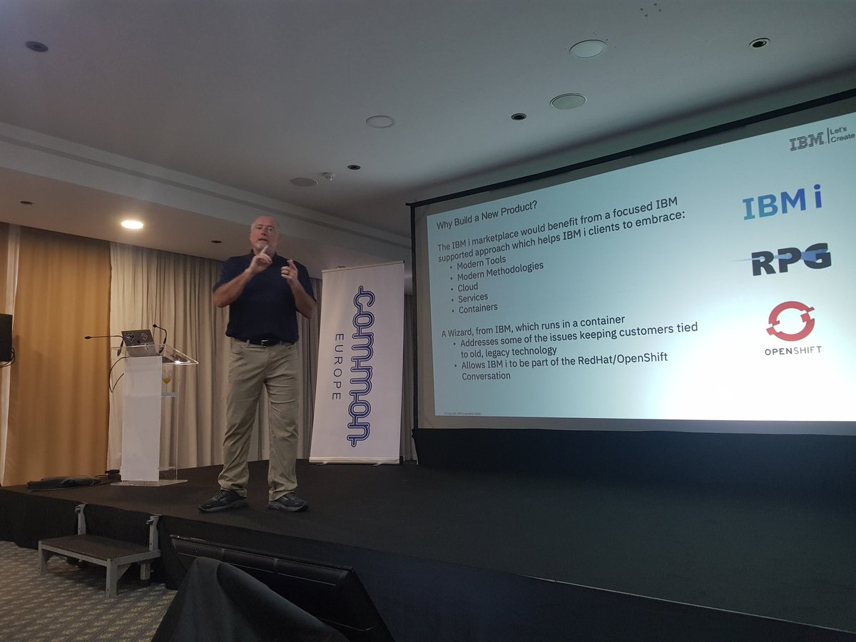 MarolleauBenoit's tweet photo. @TimRowe_IBMi on stage at Common Europe 2022 explaining Merlin, a new containerized set of tools to build the future, next gen apps and DevOps on #ibmi. The Wizard of Wizards @Steve_Will_IBMi @Forstie_IBMi
#comeur2022 #ibmbooth https://t.co/D33u0Jbyb4