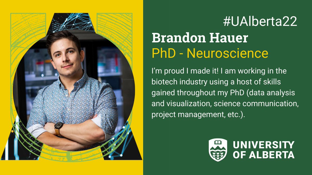 Convocation spotlight on Brandon Hauer, PhD, Neuroscience. 🎓Congratulations <a href="/BEHauer/">Brandon Hauer, PhD</a>!  
And congratulations to all of the graduating class of 2022!
 
Read more: ualberta.ca/neuroscience-a…

#UAlberta22 #UAlberta #NMHI