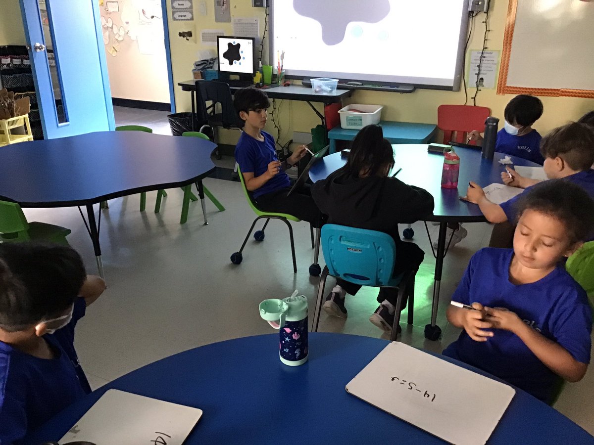 MsSpecksClass's tweet photo. Stretching our #math brains this morning with @SteveWyborney #mathsplats!  Can you write an equation to match this picture? https://t.co/rjM4Qrhnvv