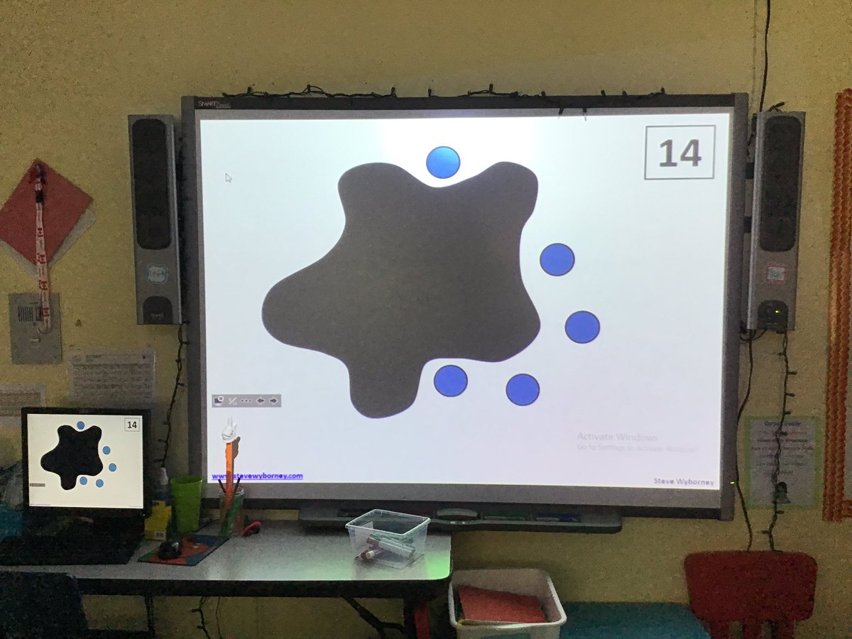MsSpecksClass's tweet photo. Stretching our #math brains this morning with @SteveWyborney #mathsplats!  Can you write an equation to match this picture? https://t.co/rjM4Qrhnvv