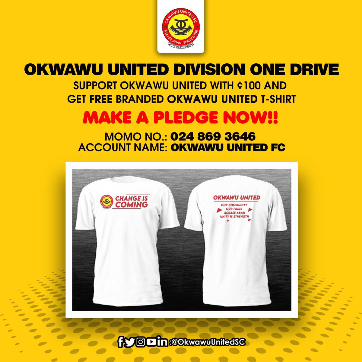 OkwawuUnitedFC's tweet photo. The promo is on, don't wait for last minute rush. Get your copy now. 
#okwawu4division1 
#Abanb3ba
#okwawugreatagain 
#yentigyae https://t.co/g4SbDuJzW6