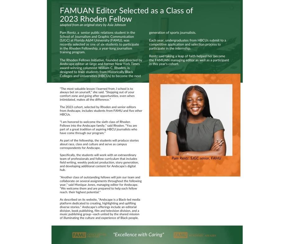 FAMUAN Editor Selected as a Class of 2023 Rhoden Fellow
conta.cc/3QnoZeY